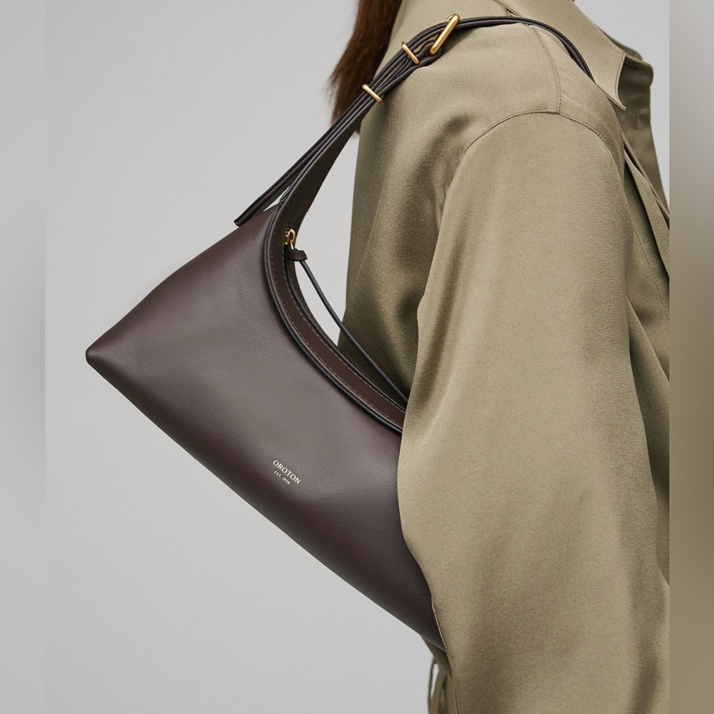 ✨ Brand New ✨ Oroton Mahogany Brown Leather Shoulder Bag - Picture 5 of 5